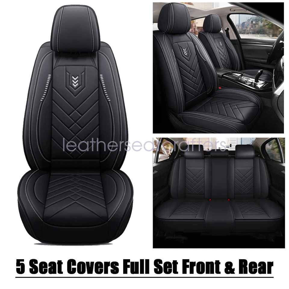 Full Set Faux Leather Car Seat Protector Cover For 2003-2017 Jeep Wrangler Black Foto 4 de 4