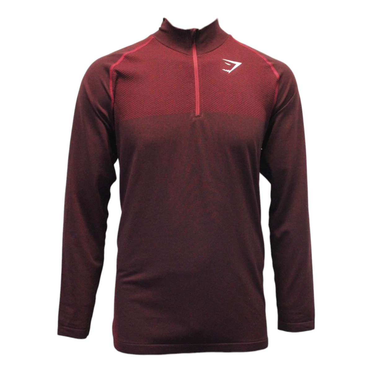 Gymshark Mens Vital Seamless 1 4 Zip Pullover Burgundy Red Marl