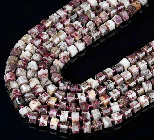 Tubo de rueda de cilindro facetado eudialito natural de Madagascar 9X6MM 10X6MM (D416) - Imagen 3 de 3