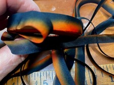 silk hand dyed 7/16" ribbon on bias 1yd made in USA harvest night
