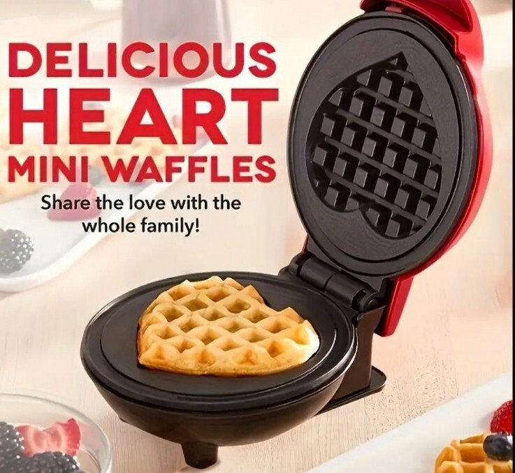Heart Shaped Waffle Maker - Bella Love Stainless Steel Machine for Gifts-image