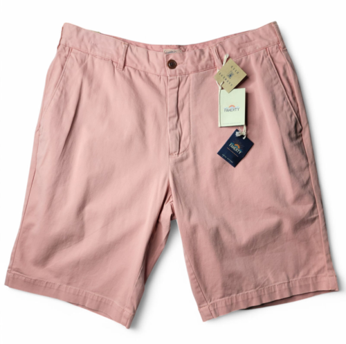 NWT FAHERTY Stretch Chino Shorts Ultra Soft Dyed Coral Men's Size 31 MSRP $108