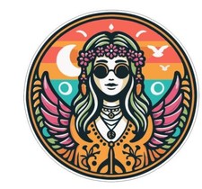 Hippie Peace Love Sticker A76