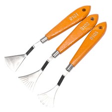 3 Mixed Wooden Palette Knives Knife Set Painting Artists Spatula Pointing Tools