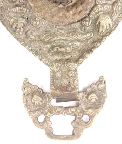 Antique Tibetan Chatelaine Belt Hanger Sword Hanger Turquoise Tibet Nepal Old - Picture 7 of 22
