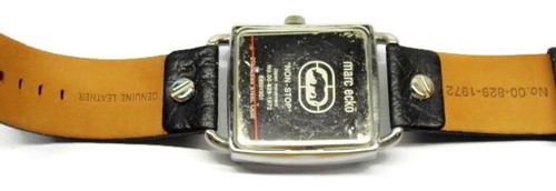 Marc Ecko Rhino E85013G1 Men's Dress Black Leather Watch Analog Quartz New Batt - 第 6/12 張圖片