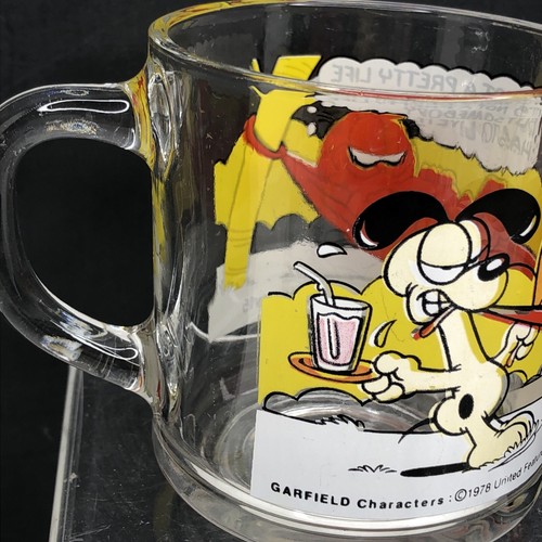 Vintage 1978 Garfield Glass Mug from McDonalds It's Not A Pretty Life - Picture 6 of 8