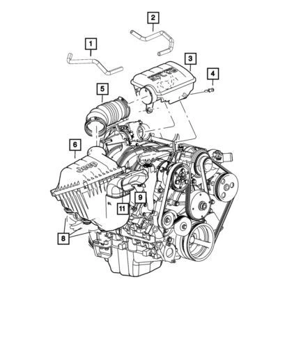 Caja limpiadora de admisión de aire delantera genuina Mopar 2002-2003 Jeep Liberty 53013108AA Foto 3 de 3