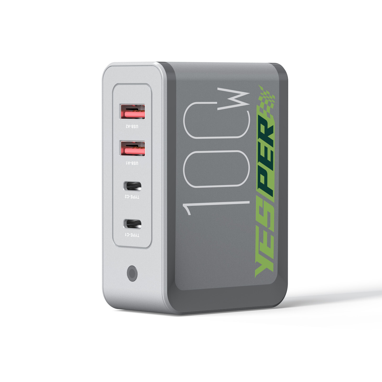 100W USB-C Wall Charger 4-Ports GaN Tech Fast Charging+5ft USB-C Cable ...