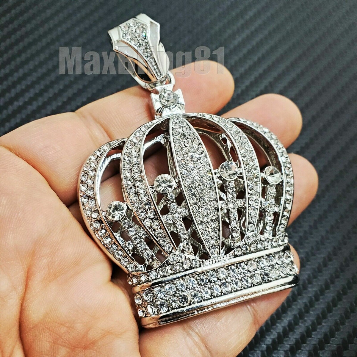 [Hei] (silver925) crown pendant necklace ネックレス Silver Crown Necklace - 925 Sterling Silver - Crown Pendant