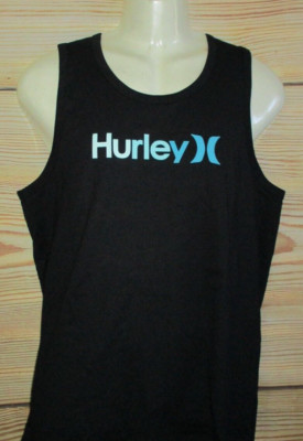 MENS HURLEY BLACK TANK TOP T-SHIRT SIZE L
