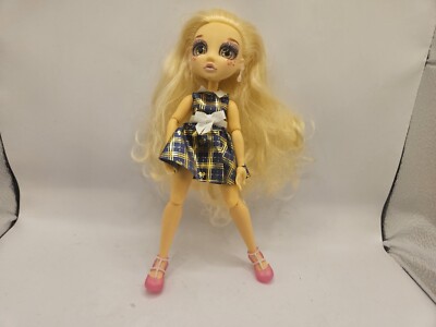 Failfix Color N Style Makeover Doll Blonde in Black Gold Dress With Shoes Used