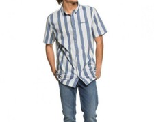 QUIKSILVER Men's S/S Button-Up Shirt MAD WAX PRINTED - SZP6 - Large - NWT