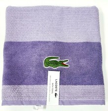 NEW LACOSTE PURPLE, LAVENDER COTTON LOOPS TEXTURE COURT BATH TOWEL -30"X 52"