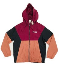 Victoria  s Secret Pink Full Zip Windbreaker Anorak Colourblock   RRP  85