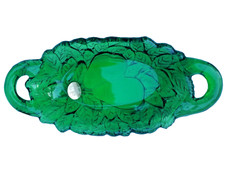 Indiana Tiara Glass Avocado Sweet Pear Handled 9" Pickle Relish Dish Tray