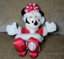 Mrs Claus Minnie Mouse Bean Bag Plush Disneyland Happy Holidays 2008