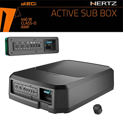 Aktiv Subwoofer HERTZ Dieci DBA 201F 20cm 220 WRMS Untersitzsubwoofer flach Bass