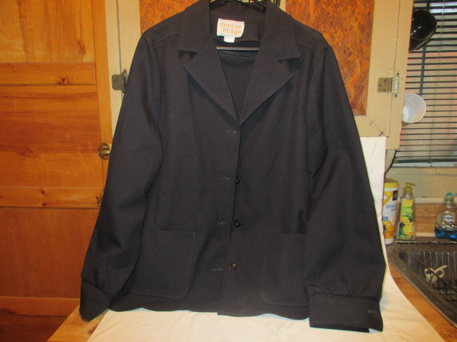 Center Stage Polyester 4 Button Black Blazer With… - image 1