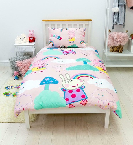 Set lenzuola reversibili copripiumino singolo Peppa Pig Storm - Foto 4 di 5