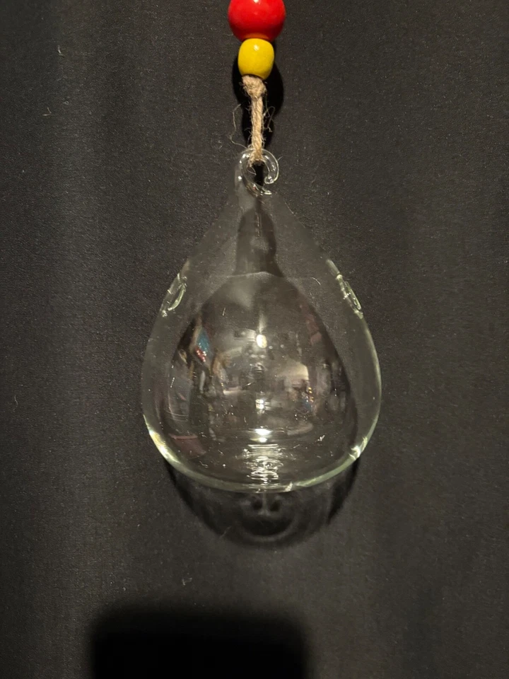 Jarrón colgante de propagación de vidrio con cuentas lágrima Foto 3 de 4