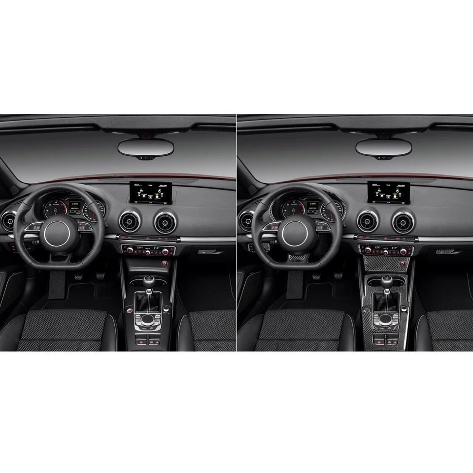 Kits de 24 piezas de molduras interiores completas de fibra de carbono real para Audi A3 S3 RS3 8V 2013-2019 Foto 3 de 4