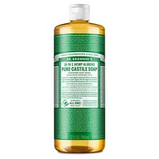 Dr Bronner's 32 Ounce Pure Castile Liquid Soap Organic Fair Trade Cleaning Agent