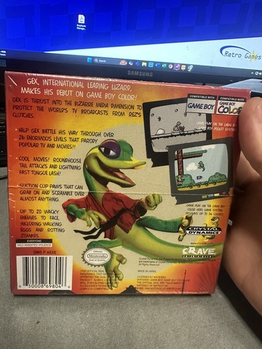 Gex: Enter the Gecko! RARE HOLOFOIL H-SEAM (Nintendo GameBoy Color, 1998) SEALED - Picture 3 of 5