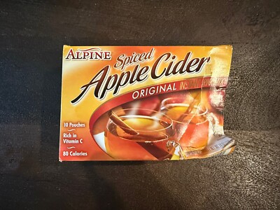 Alpine SPICED APPLE CIDER Mix ORIGINAL 10 Pouches 7.4oz 80 Cal REGULAR (1 Box)