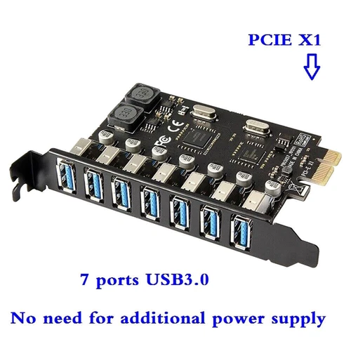 PCIE USB 3.0 Karte, 7 Ports PCI Express auf USB Erweiterungskarte Adapterkarte