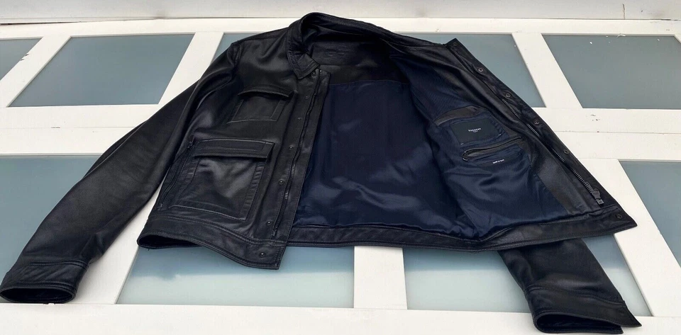 UltraRare & Gorgeous Givenchy AW00 Lampo Zipper 4 Pockets Lamb Leather Jacket - Image 3 of 4