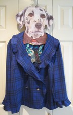 Christian Siriano Jacket Reduced Nwt Blue Double Breasted Size Xl~new~free H