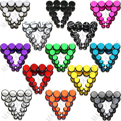V123 Acrylic Fake Cheaters Illusion Faux 16G Ear Plugs 4G 2G 0G 00G 7/16'' 1/2''