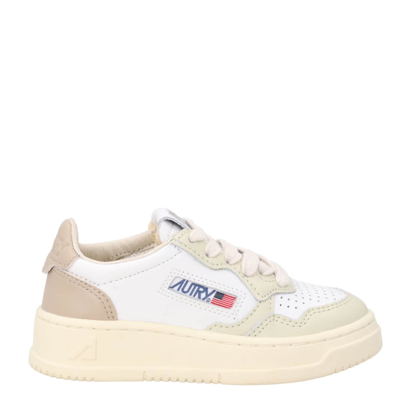 AUTÉNTICO Unisex Niños Medallista Entrenadores Cuero Parte Superior Baja Crema EU 32 RRP 165