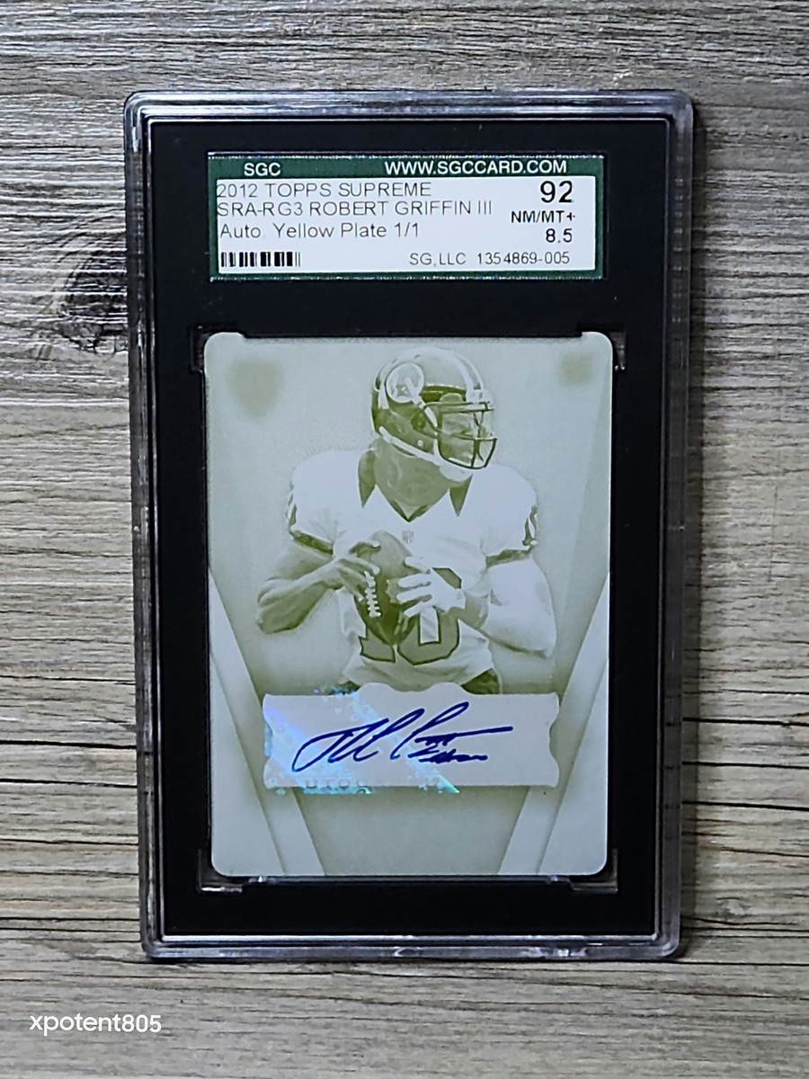 2012 Robert Griffin III Topps Supreme 1/1 Yellow Printing Plate