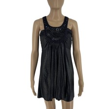 Robe A Ligne Sans Manches Noir À Paillettes BABY PHAT Femme Taille S