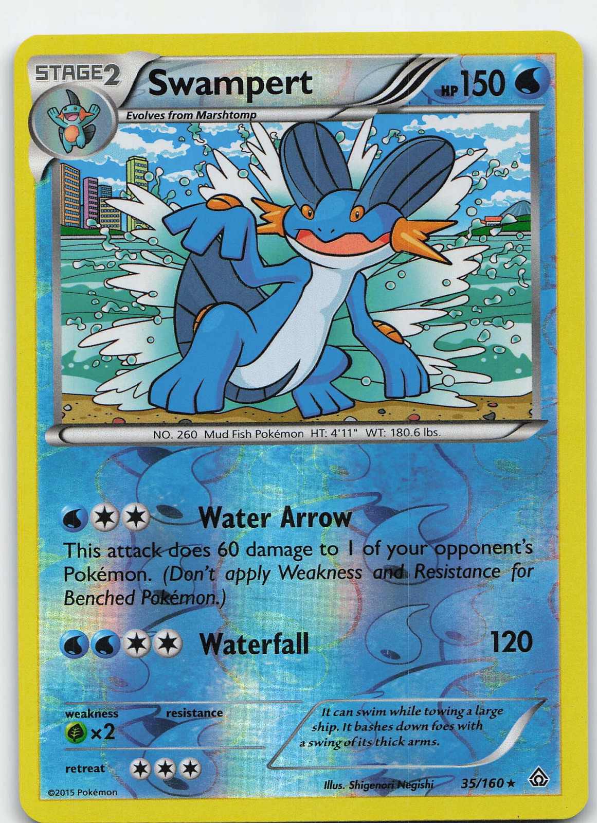 Swampert 35/160 Rare Reverse Holo XY - Primal Clash LP Pokémon