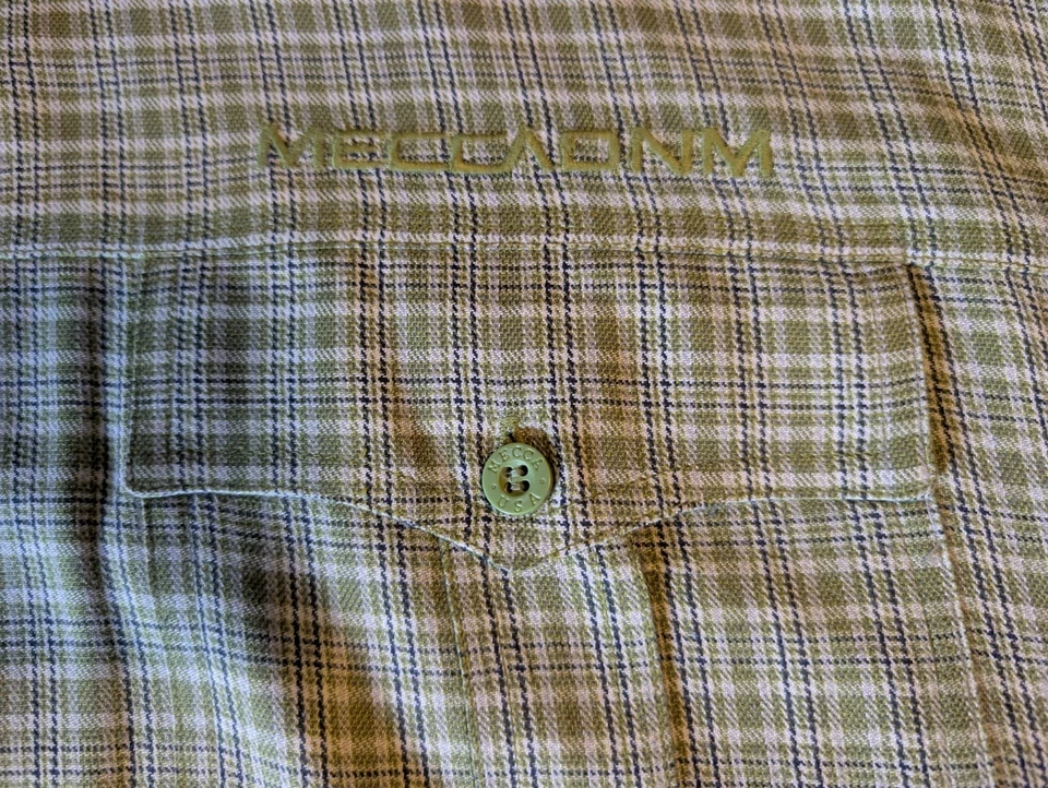 Camisa De Colección MECCA Para Hombres 2XL XXL Verde Azul A Cuadros Manga Larga Abotonada Foto 3 de 4