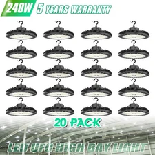 20Pack 240W UFO Led High Bay Light Commercial Warehouse Factory Lamp Dimmable UL