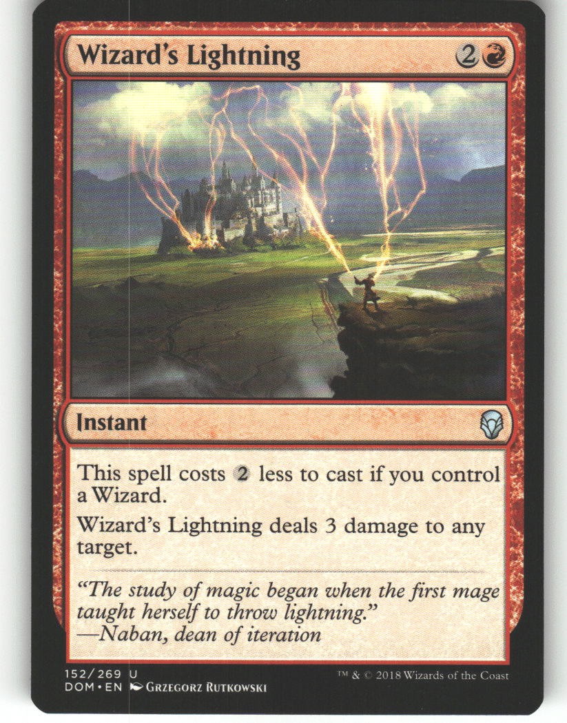 Wizard's Lightning - Dominaria - MTG - Uncommon - #152 - NM