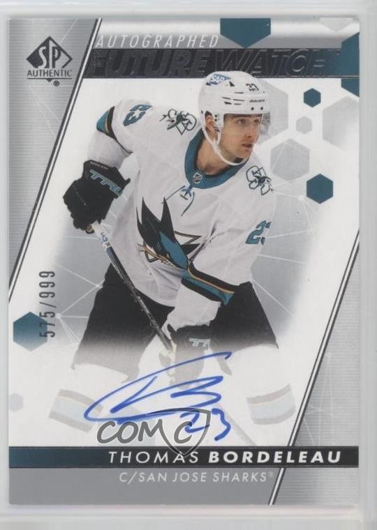 2022 SP Authentic Future Watch 575/999 Thomas Bordeleau #121 Rookie Auto RC 1e15