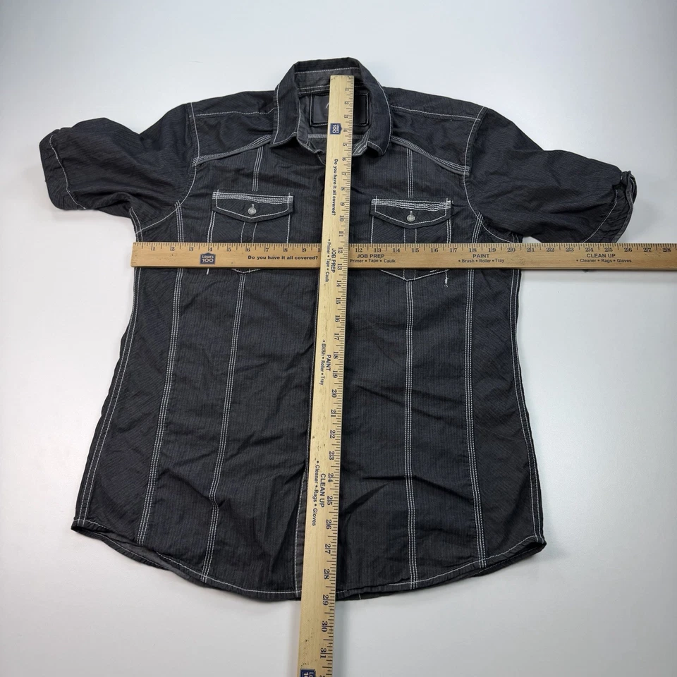 Camisa con Hebilla BKE Abotonada Para Hombres Gris Mediana Calce Atlético Informal Diseñador Foto 4 de 4