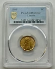 1909 Lincoln Cent 1c, PCGS MS64RD (Red), First Year Issue, Nice Luster.