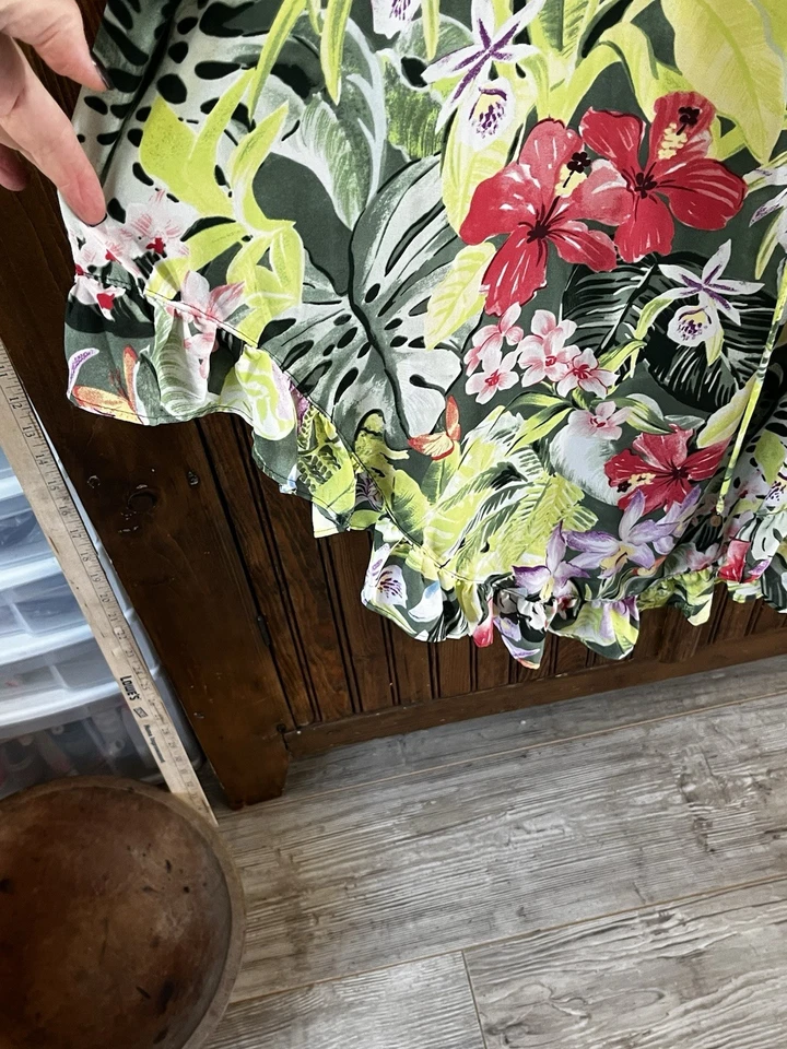 Maxi Vestido Tropical Tommy Bahama Talla Lg Tropolicious Estampado Floral Volantes Foto 4 de 4