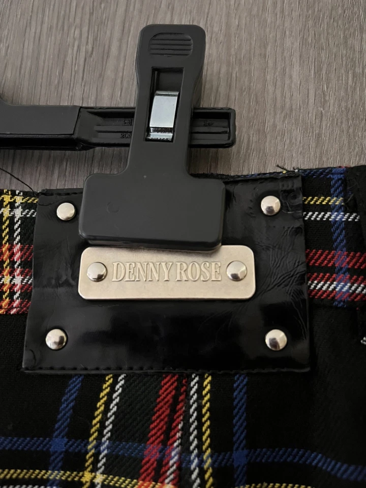 Jupe tartan Denny Rose – Noir, rouge,– Poches zippées–Taille L–Style utilitaire - Photo 3/4