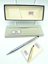 Cross Chrome Ball Point Pen In Clamshell Box w/Paperwork Vintage 3502