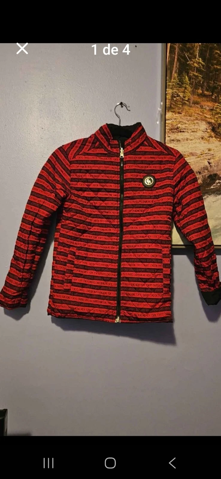 Armani Junior Unisex Kids Red Black Reversible Puffer Jacket Hooded Size 10
Opens in a new window or