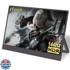 JUSTTHINK Portable Monitor 16 Inches, 1200P, 144Hz, HD IPS, USB-C