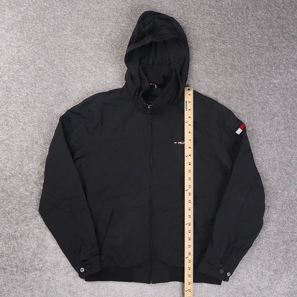 Chaqueta con Capucha Tommy Hilfiger Regatta Pequeña Negra Manga Larga Cremallera Completa Foto 2 de 4