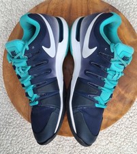 Nike Zoom Vapor 9 Tour Uomo 8/W 9.5 Navy Turbo Verde Federer Tennis 2014